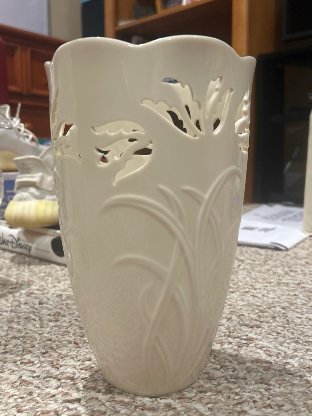 Lenox Ivory Cutout Floral Ceramic Vase